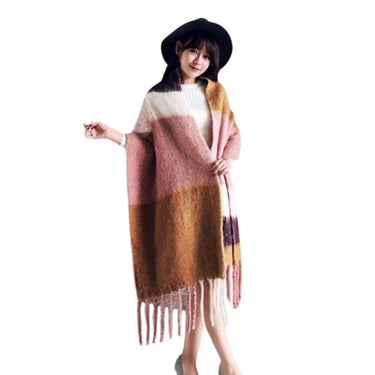 Thick Fringed Patchwork Faux Cashmere Women's Scarf Scarves Wrap Long Big Soft Warm Shawl Wrap Korean Style from NSE Imports #1.